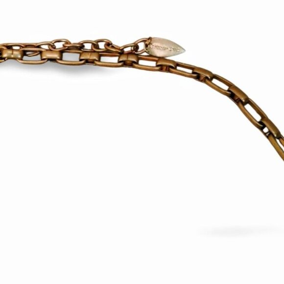 Elegant Coldwater Creek 36" Matte Gold Tone Bezel Round Crystal Necklace JW1548 - Picture 7 of 7